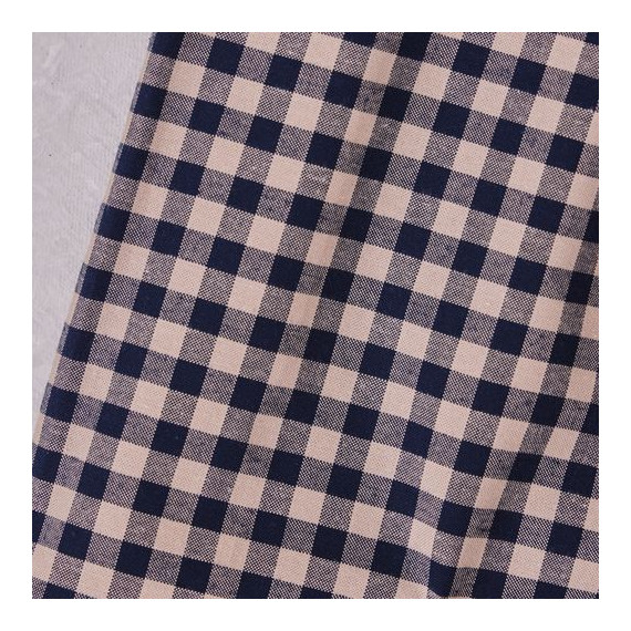 ORGANIC GINGHAM COTTON - Indigo Night / Dune