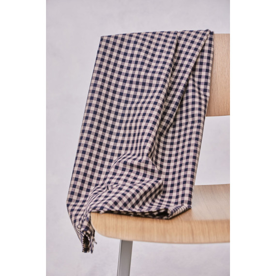ORGANIC GINGHAM COTTON - Indigo Night / Dune